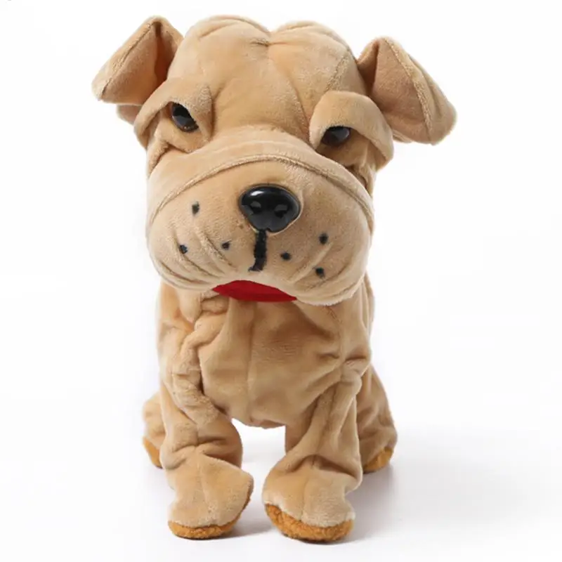 factory wholesale Children's electric toy simulation plush dog walking forward light up toys for kids gifts juguetes