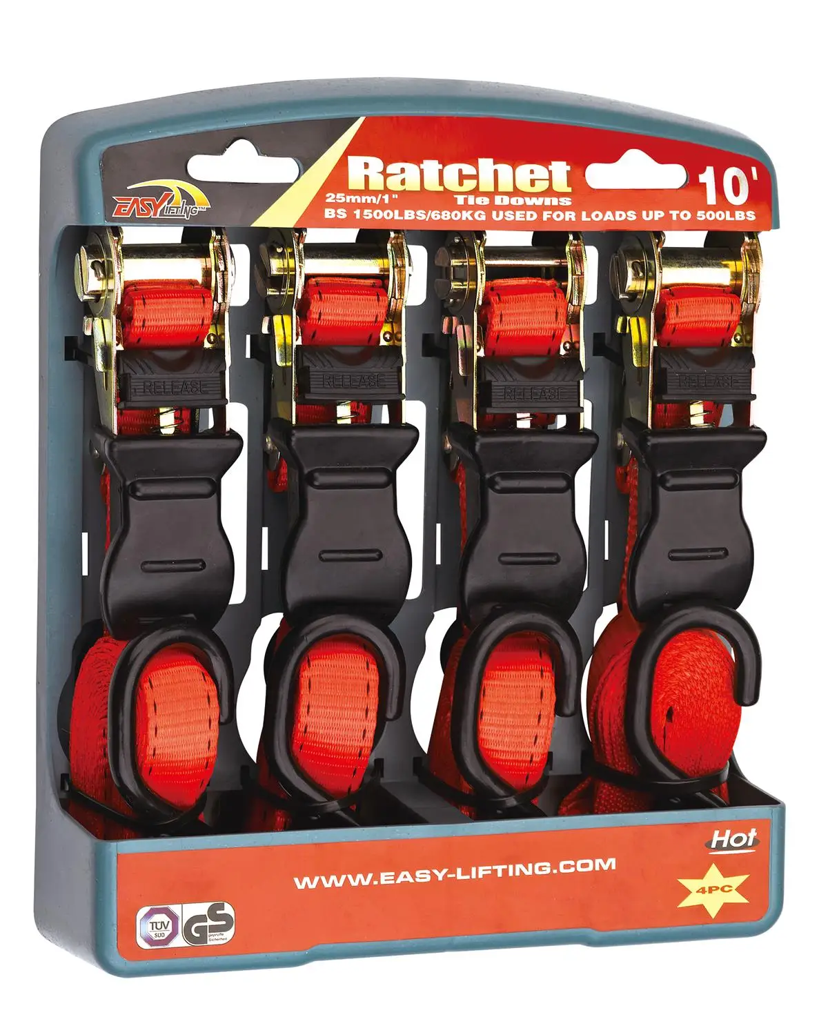 25mm Gs Certificate Ratchet Straps/ratchet Tie Down Straps With Rubber