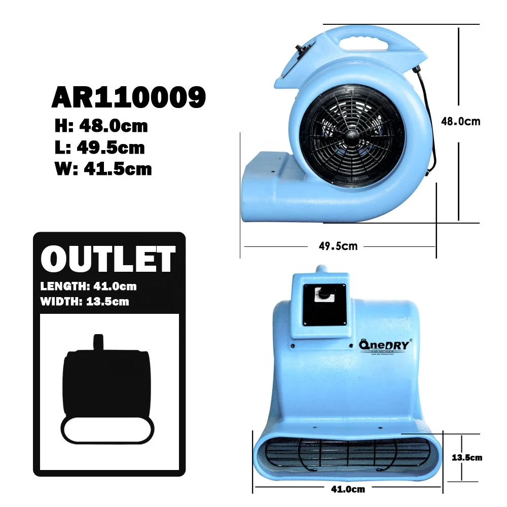 12 v 高功率迷你便携式蓝色鼓风机其他通风风扇轴向空气移动地毯干衣