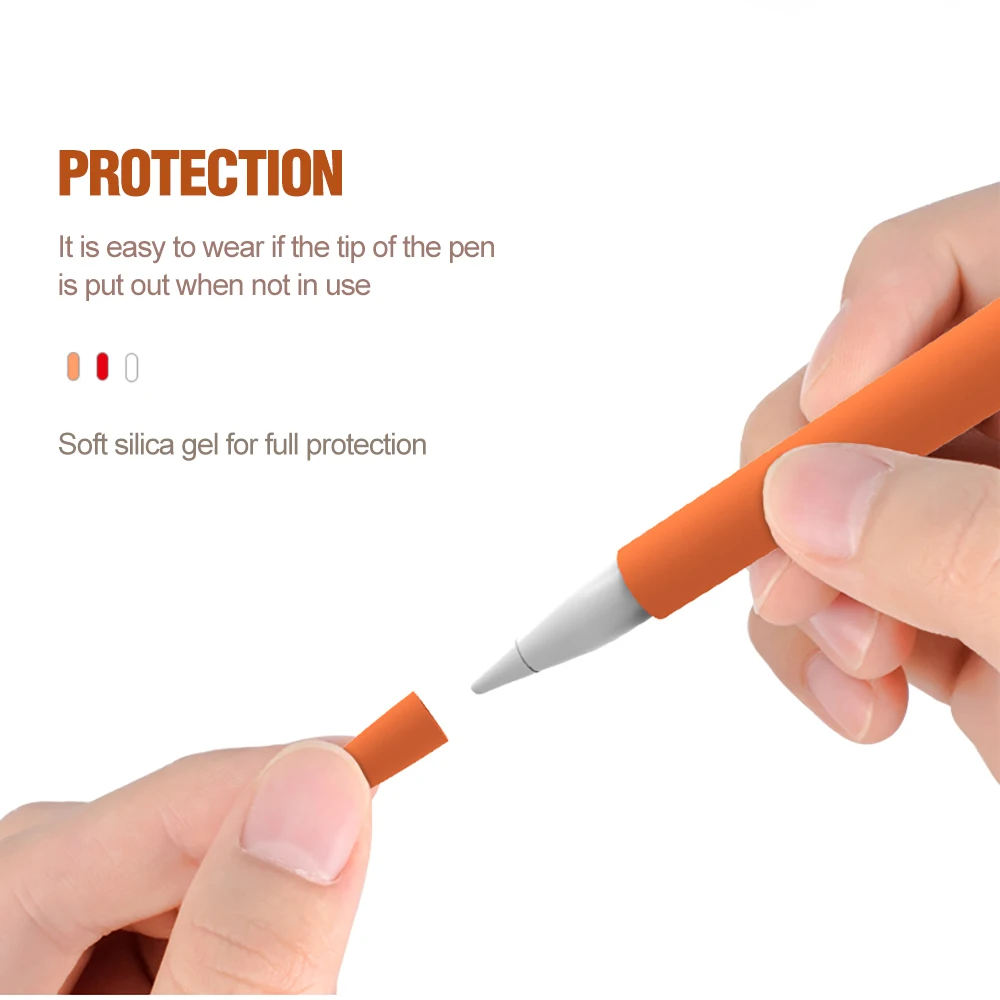 For Apple Pencil Cases,Cute Carrot Soft Silicone Protective Sleeve