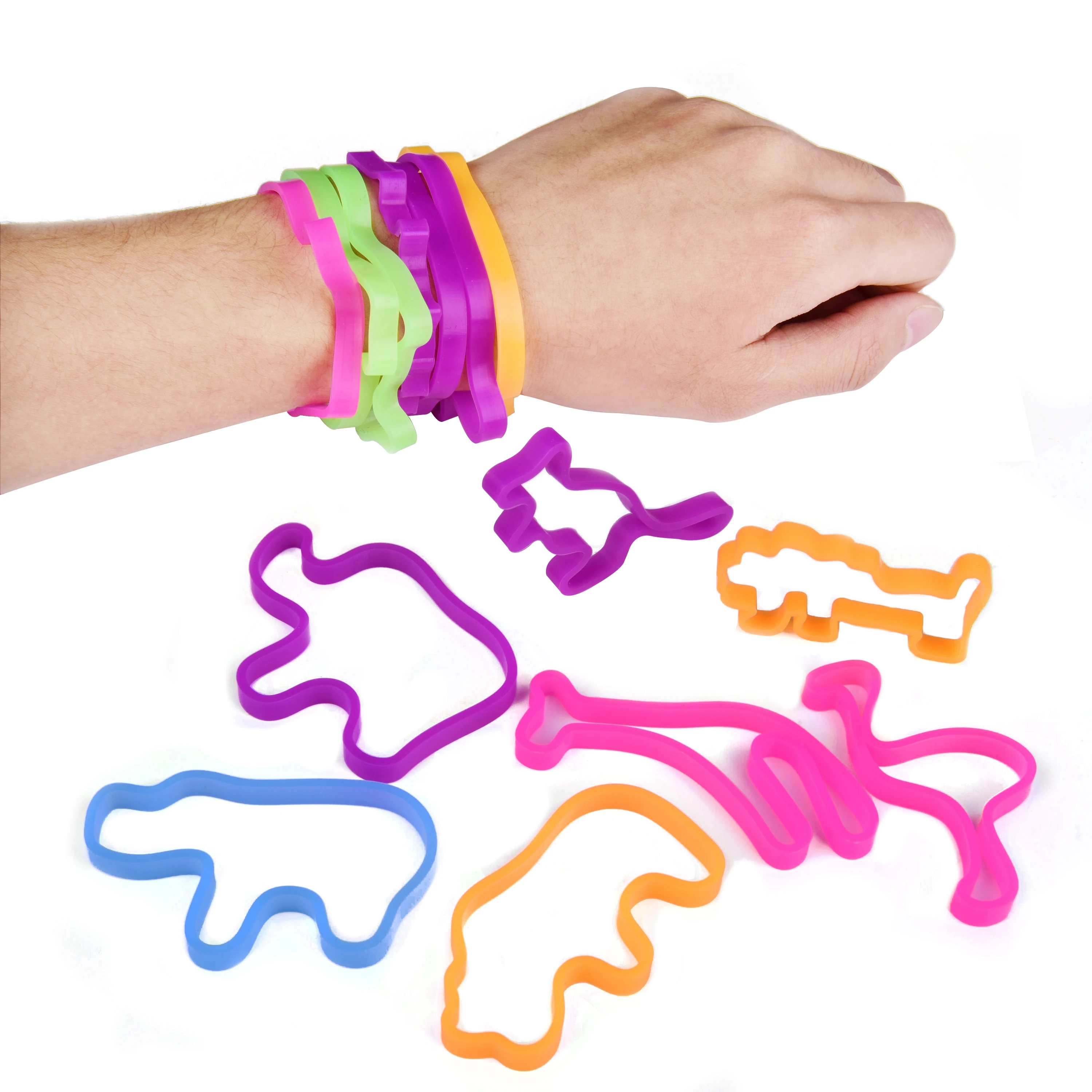 
Rubber animal shape bracelet silicone wrist band elastic stretchable little girl rubber band 