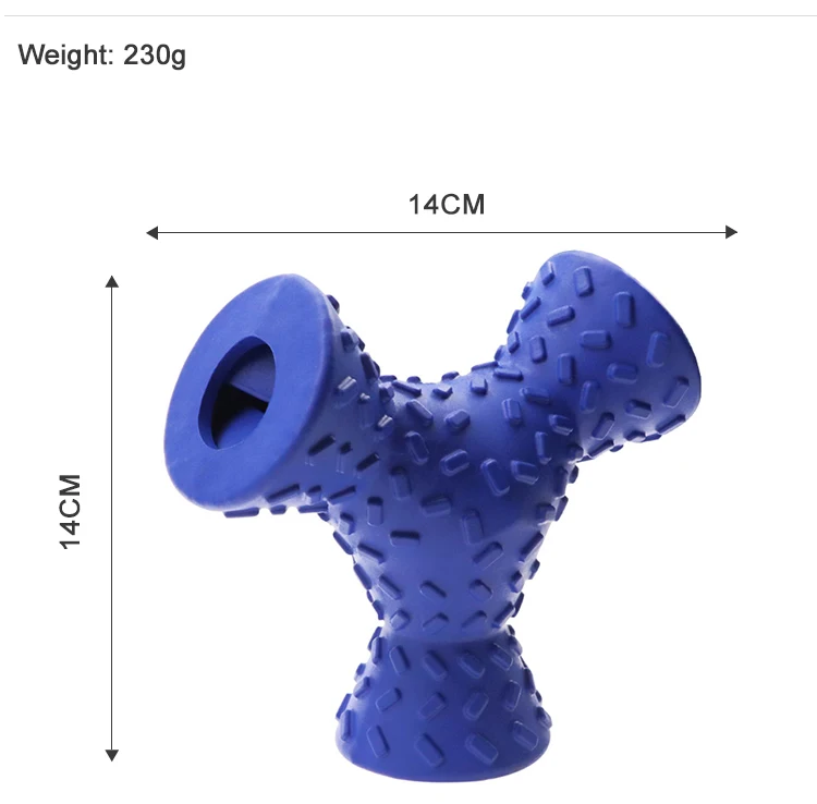 OEM/ODM Pet Toys Rubber indestructible dog toys Three-sided dog food chewing toys