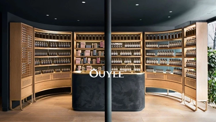 定制时尚中密度纤维板木材化妆工作室化妆品店设计化妆家具