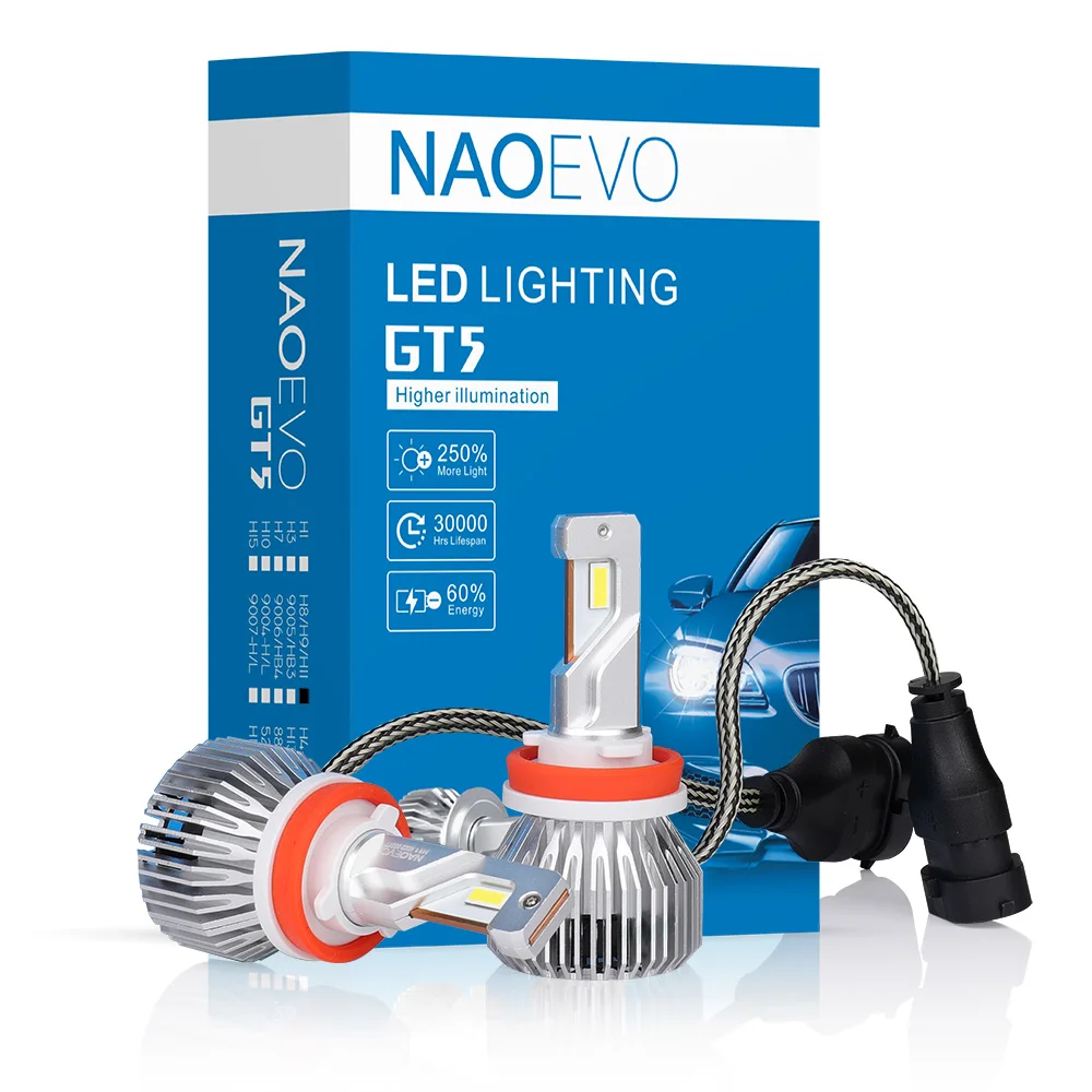 Naoevo Brand Gt5 H11 Led Headlight Increase 50 Brightness Nao Led