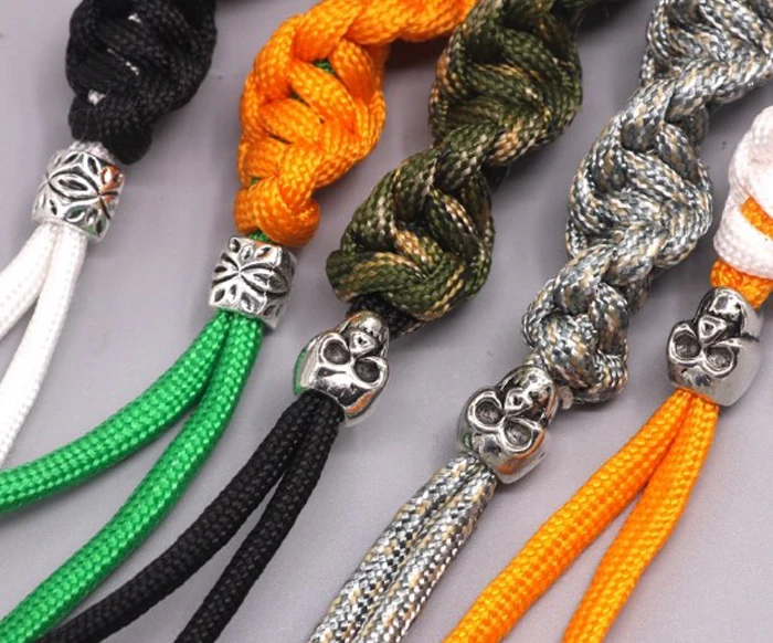 手工编织尼龙绳户外运动钥匙牌尼龙绳链玉米结装饰刀钥匙扣挂绳 (kc