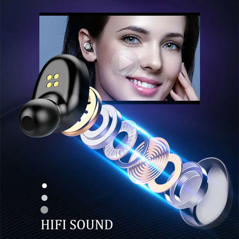 Hot selling F9 TWS Bluetooth V5.0 Wireless Touch Earphones LED Display Stereo Sport - ANKUX.COM