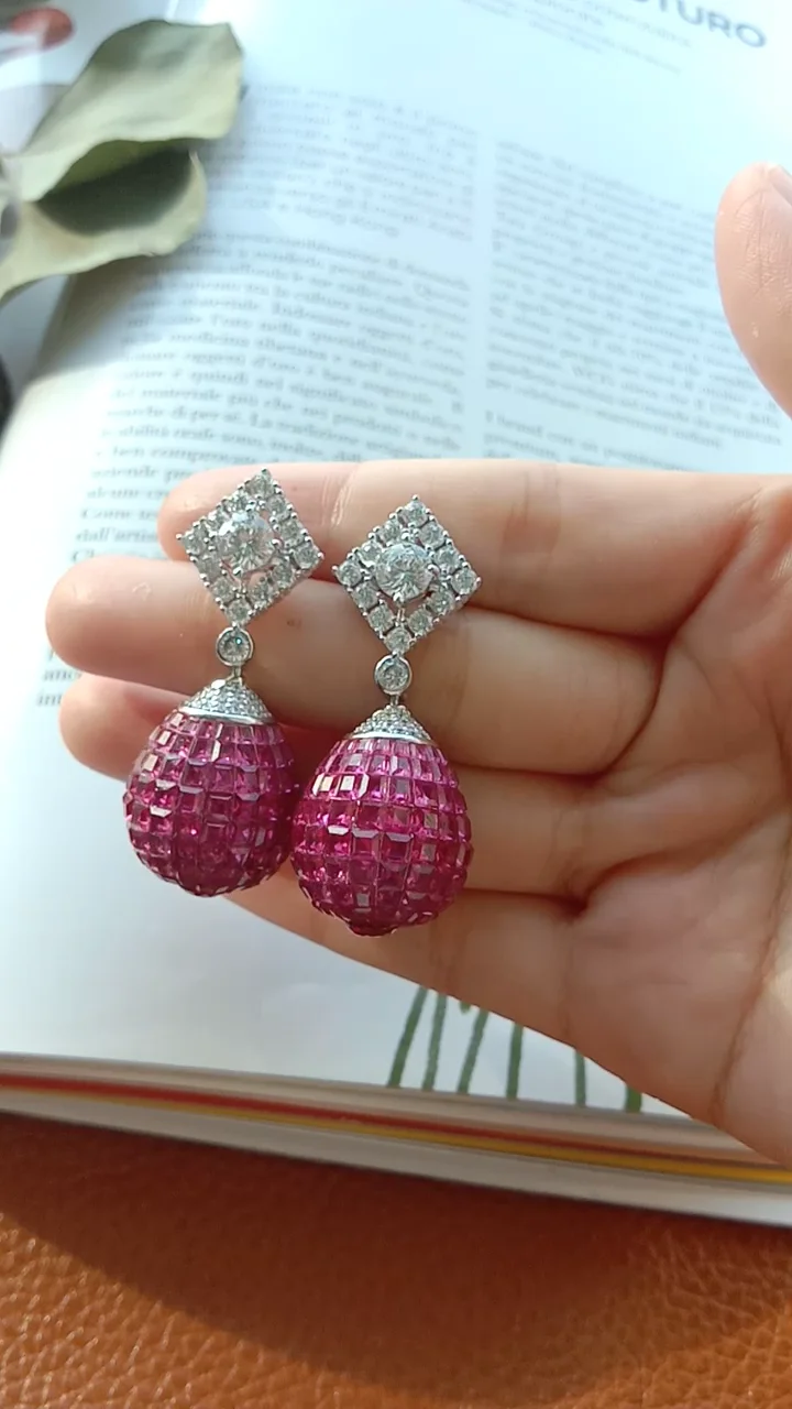 genuine pink diamond earrings