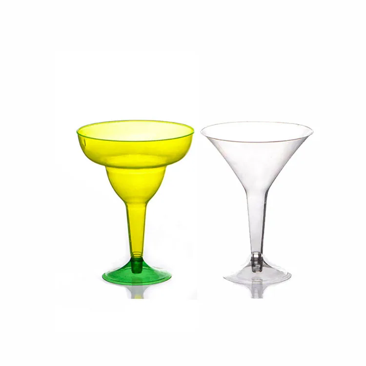 Color Margarita Disposable Martini Transparent Plastic Ps Split Goblet
