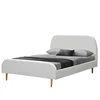 1196 Luxury Scandinavia Round Corner Modern Design Bedroom Furniture Linen Fabric LIT Bed