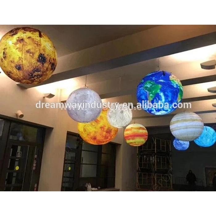 giant planet balloon, planet light, hanging planet model for decoration