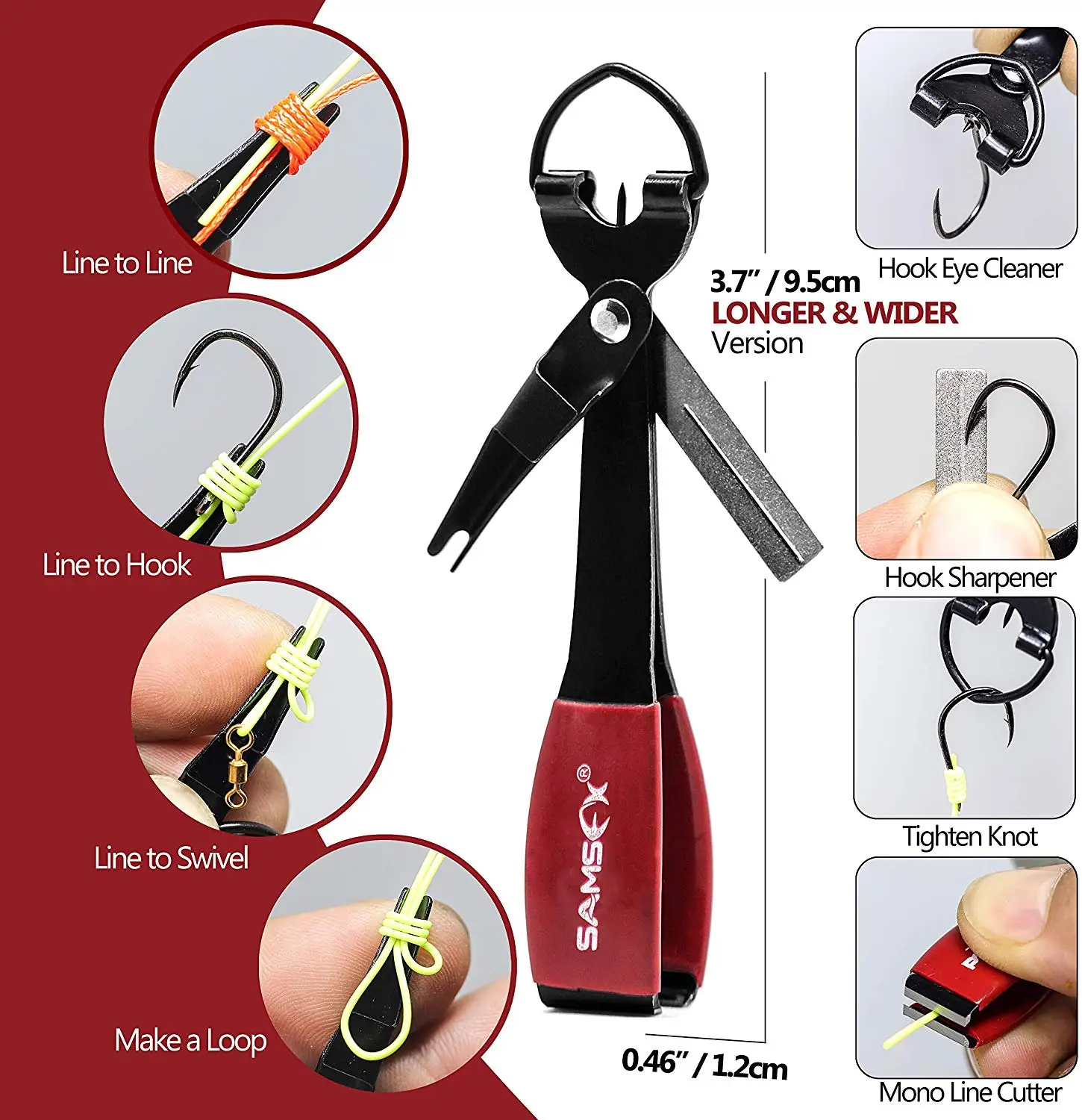 Samsfx Fishing Quick Knot Tool Combo 3.7" Length & More Wider Finger