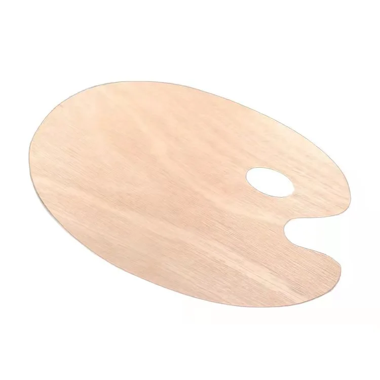 Wooden Ovalshaped Artist Painting Palette With Thumb Hole Wood Paint