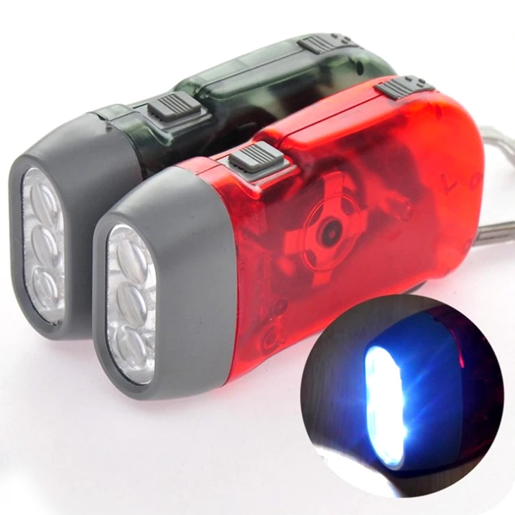 Colorful Plastic Torch Light Rechargeable Battery Abs Dynamo 3 Led Hand ...