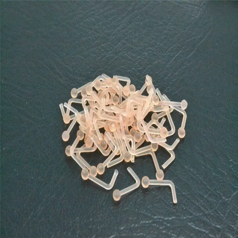 Body Jewelry Retainers Bio Flexible Nose Rings Nose Bone Studs 20g Nude Clear Color Body