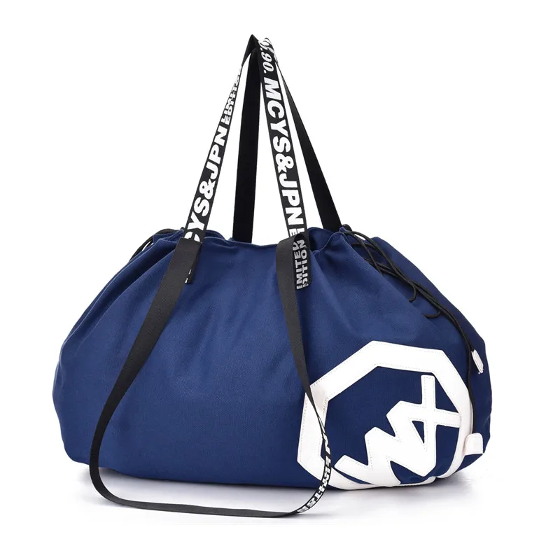 Custom women men canvas travel duffel bag shoulder sport bag drawstring gym bag