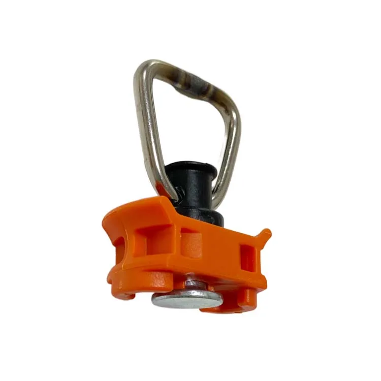 L Track Fitting Plastic Base Single Stud Fitting with Spring Rubber Protector and Stainless Steel D Ring manufacture