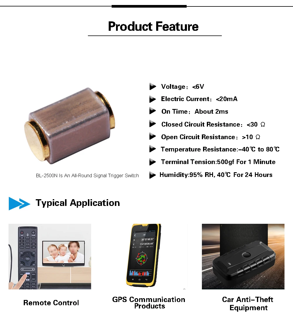 Bl2500n Motion Sensor Vibration Signal Detection Wearable Products