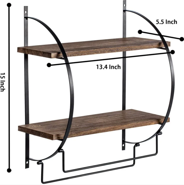 Artesanías De Madera De Nivel 2 Decorativo Baño Cocina Estante De