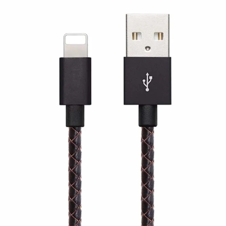 Customized PU Leather Braided Metal Case Micro USB Cable Type C Data Cable Fast Charging Cable for iphone - ANKUX.COM