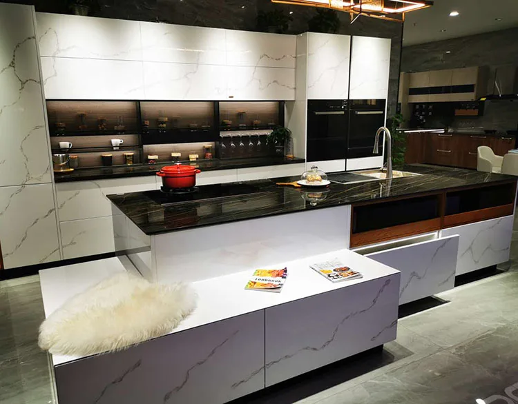 Kitchen Island Set Luxury Solid Wood Modern Design Kitchen Cabinets ...