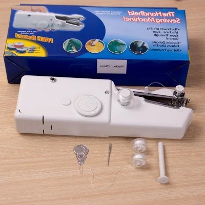 Portable Household Mini Hand Sewing Machine Quick Stitch Sew Needlework  Cordless Clothes Fabrics Electronic Sewing Machine 