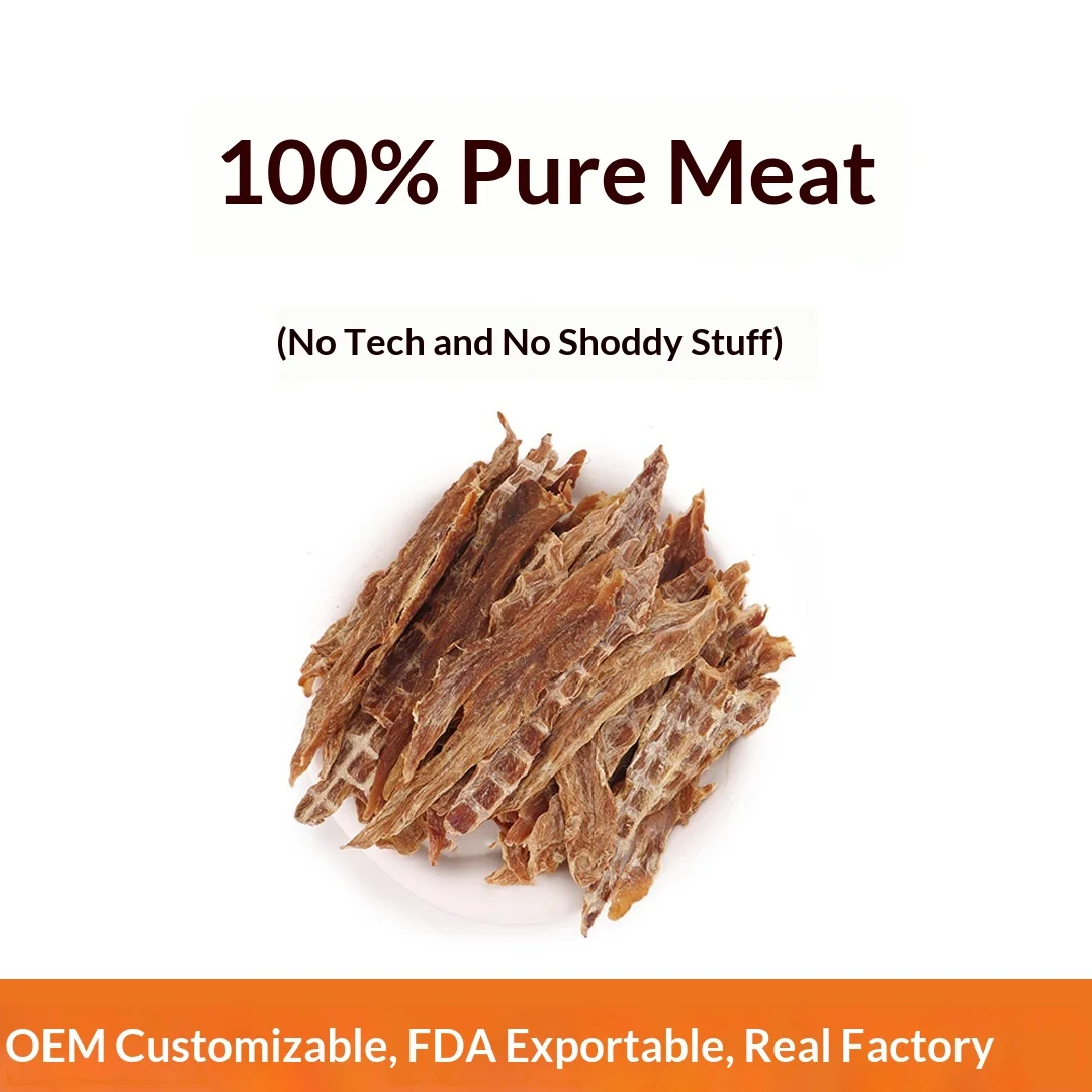 Pet Handmade Dried Duck Meat Snacks 100% Pure Meat for Adult Dogs Zhejiang Cross-Border Trade E-Commerce manufacture
