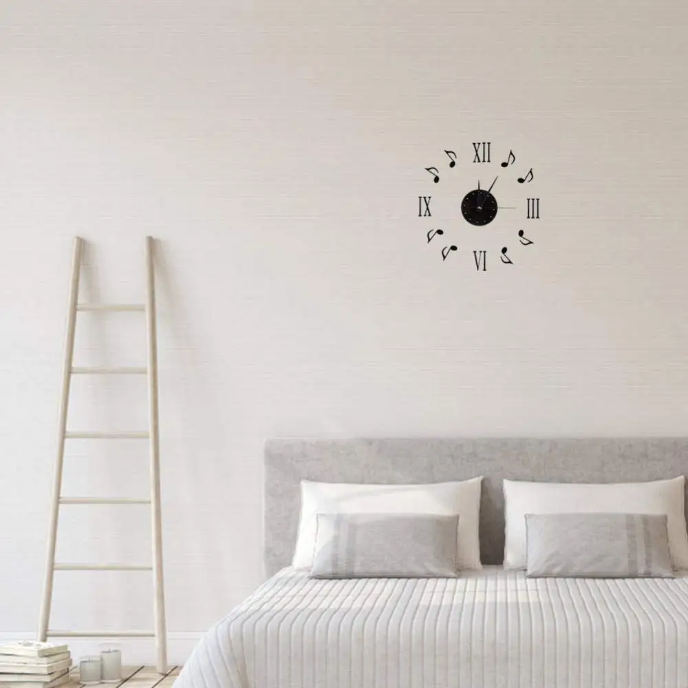 Musical Notes Roman Numerals Vinyl DIY Wooden Color Unique Ideas Clocks Stickers