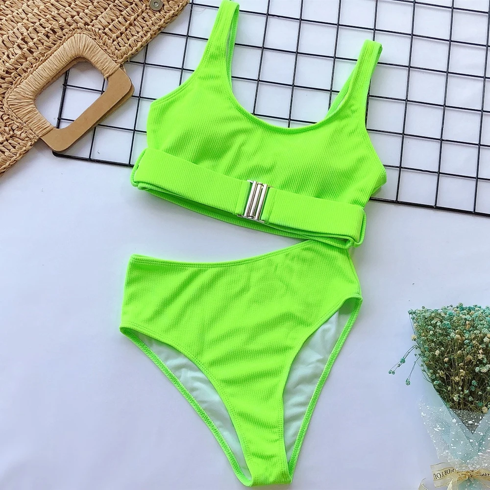 2019 New Neon Bikini Wholesale Swimwear Women Push Up Bikini Padded ...