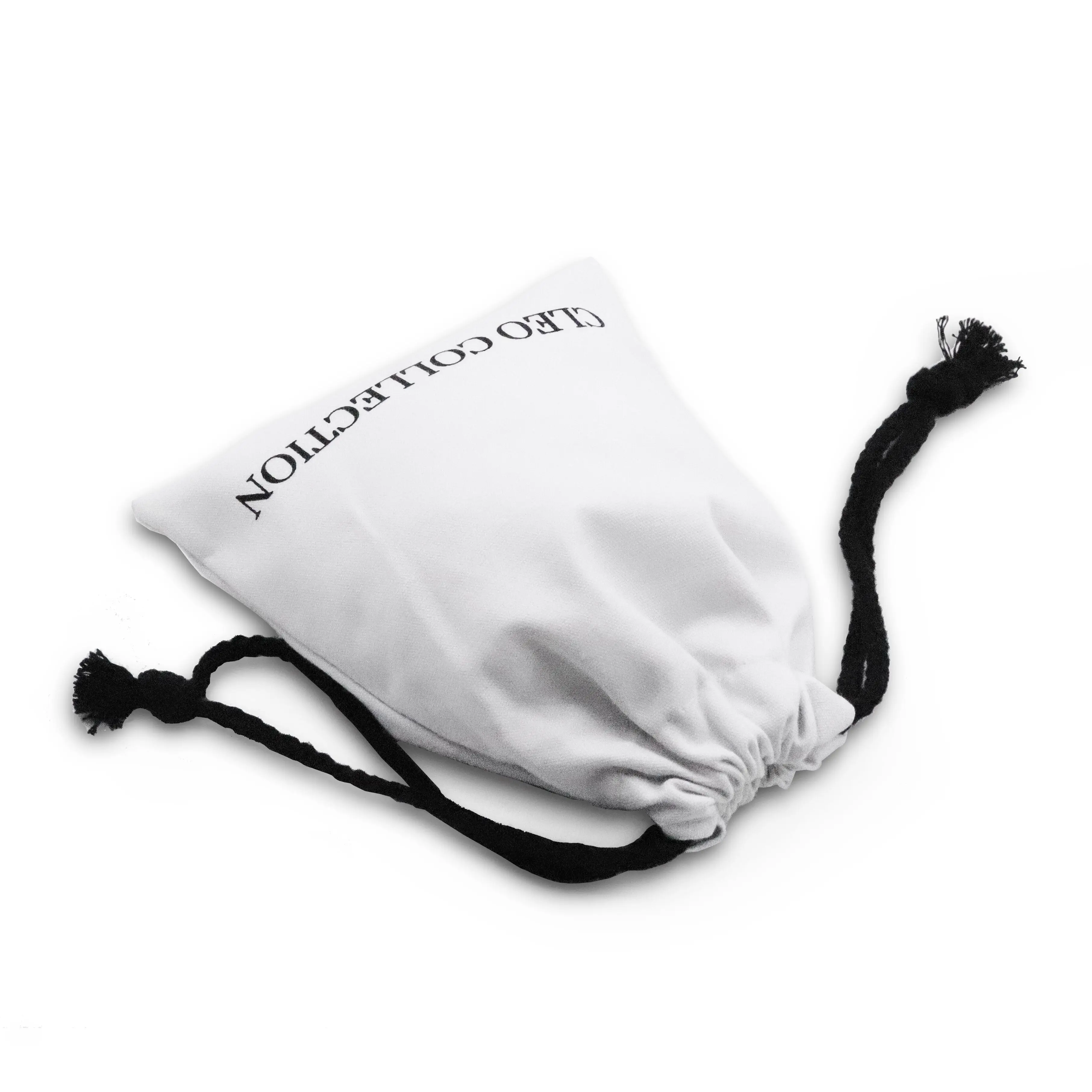 Durable Custom Logo White Cotton Dust Bag With Black Rope Shoes Handbag ...