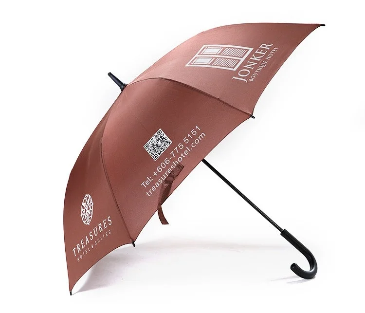 Custom Promotional Luxury Black Hotel Umbrella With Logo Prints Buy