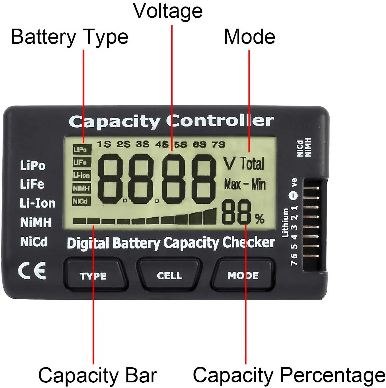 Battery capacity voltage. Тестер АКБ capacity Controller. Battery capacity Tester fx35. Battery capacity Voltage инструкция.
