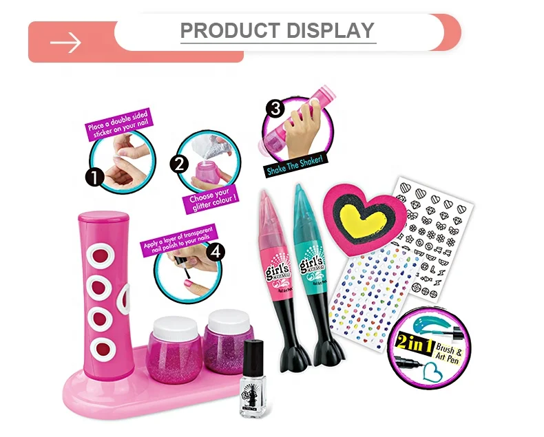 2in1 Bush And Art Fingernail Pen Toy Nail Art Set For Girl Buy Toy