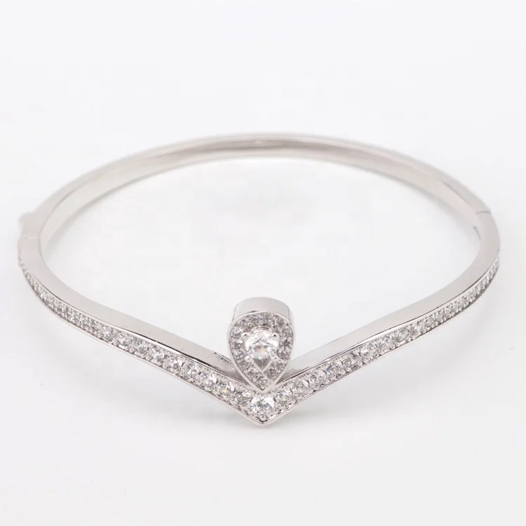 product-Luxurious Cz Wholesale Silver Bracelet Woman Love Heart Design-BEYALY-img-1