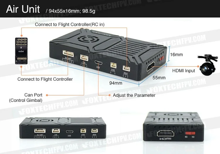 Foxtech Vdc15 15km Vdc Long Range Video/data/rc Transmission System