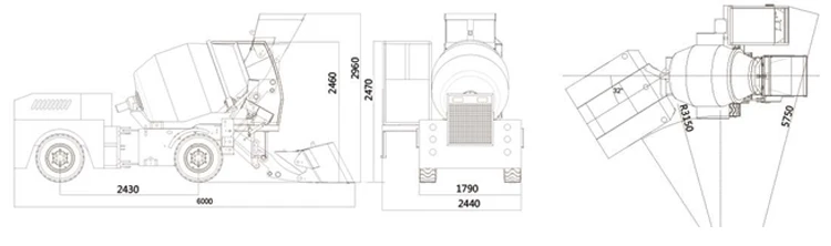 Self-feeding small concrete mixers