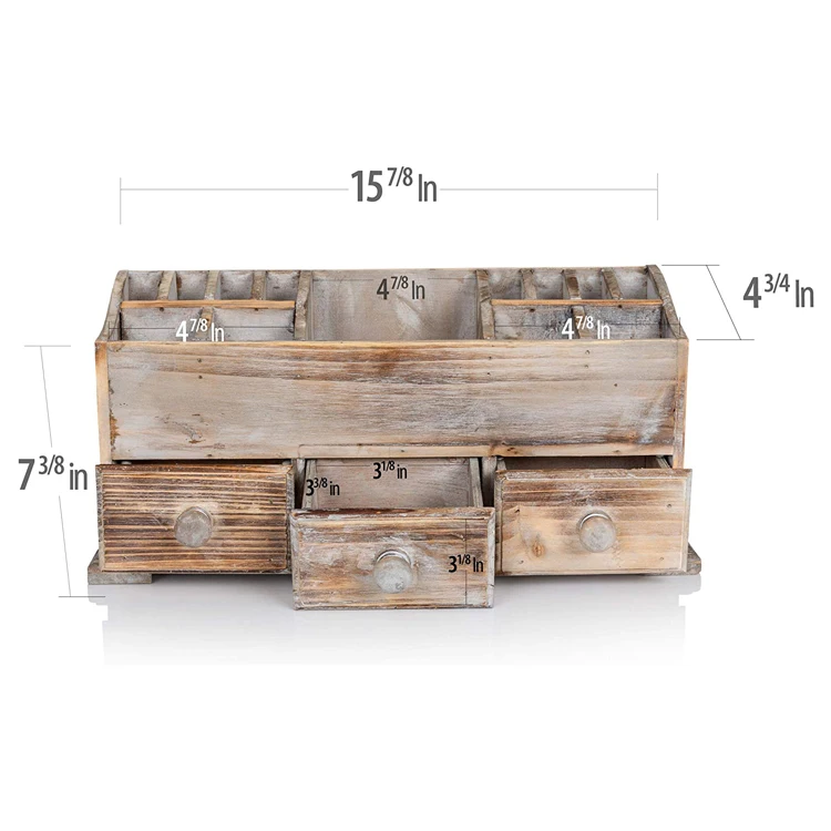 Hot Selling 3 Drawers Vanity Drawer Beauty Organizer Wooden Cosmetic Storage Box