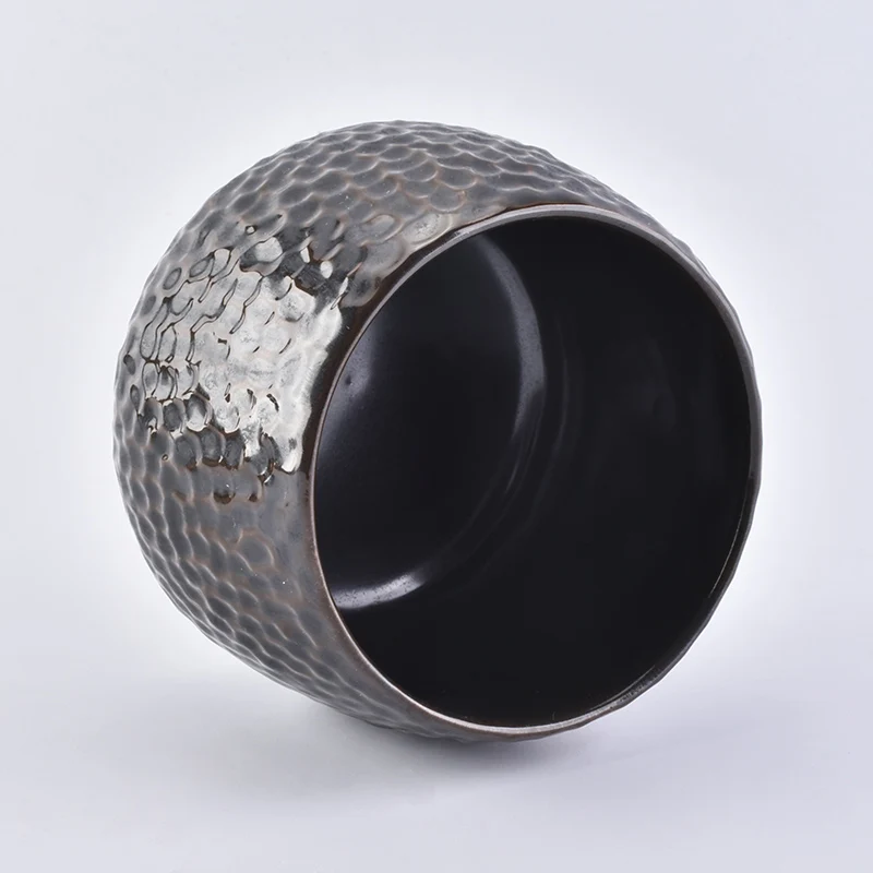 Wholesale Reaction Glazed Ceramic Candle Jar Round Home Decoration