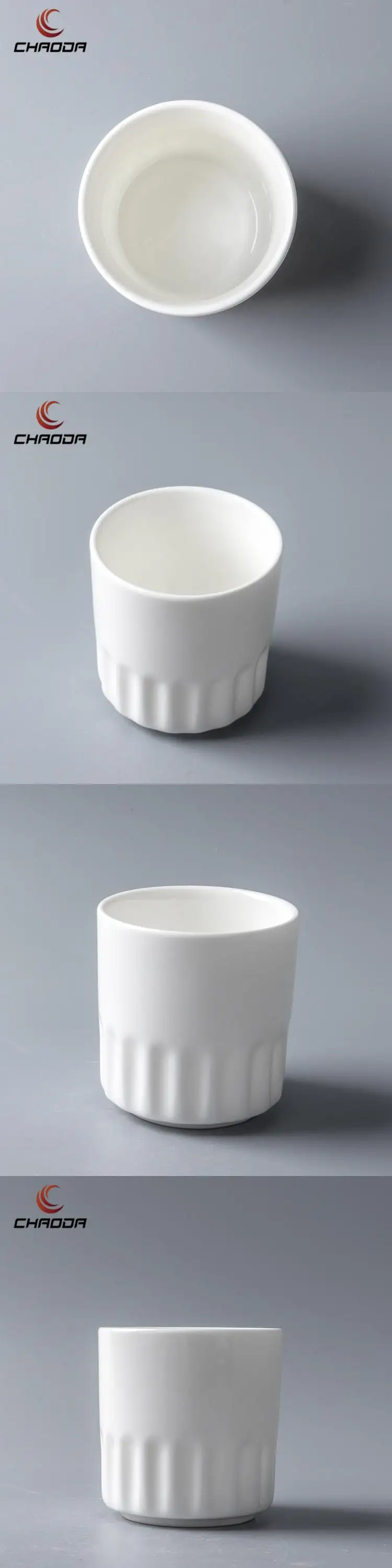 Pure 150 Ml White Porcelain Tea Cups Ceramic Cup Set Factory