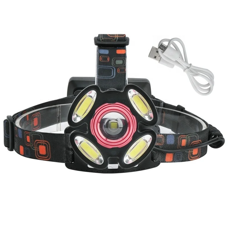 Factory Supplier Ultra Bright Rechargeable Head lamp Multifunction 15w Led lighting Torch Cheap Moving Headlamp