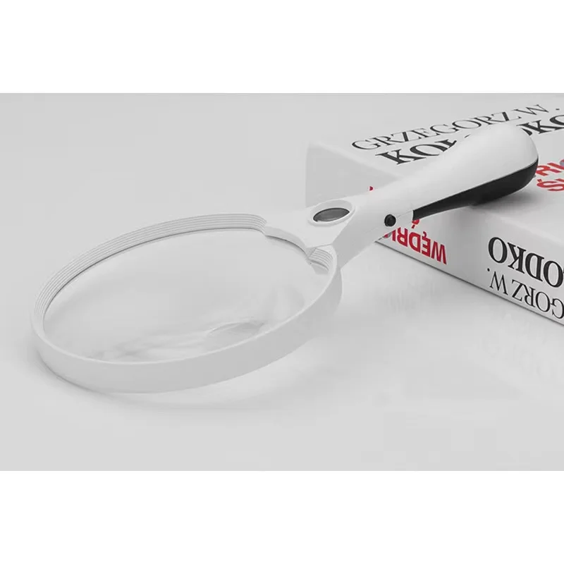 Extra Large Led Handheld Magnifying Glass With Light 2x 4x 10x Lens