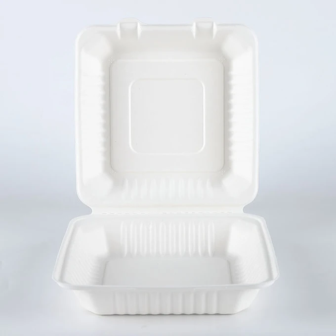 Lfgb Clamshell Food Packaging Box Sugarcane Bagasse Fiber Paper ...