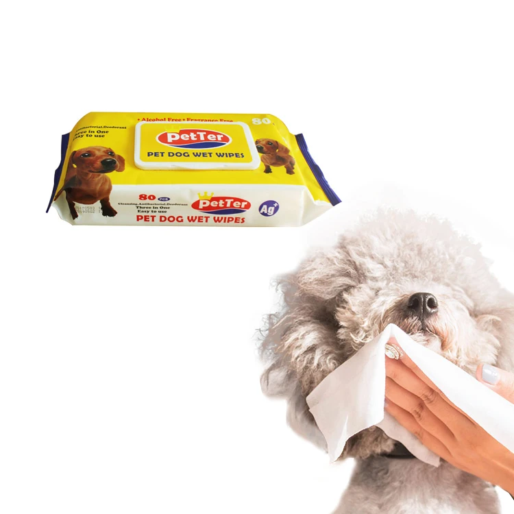 Oem Pet Puppy Care Sanitary Antibacterial Cleaning Grooming Wet Wipes