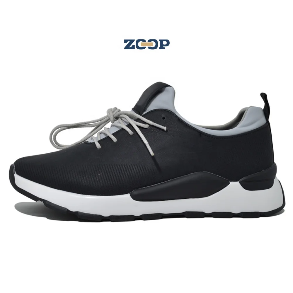 Men Casual Sneakers Pu Upper Breathable Black Sport Shoes - Buy Men ...
