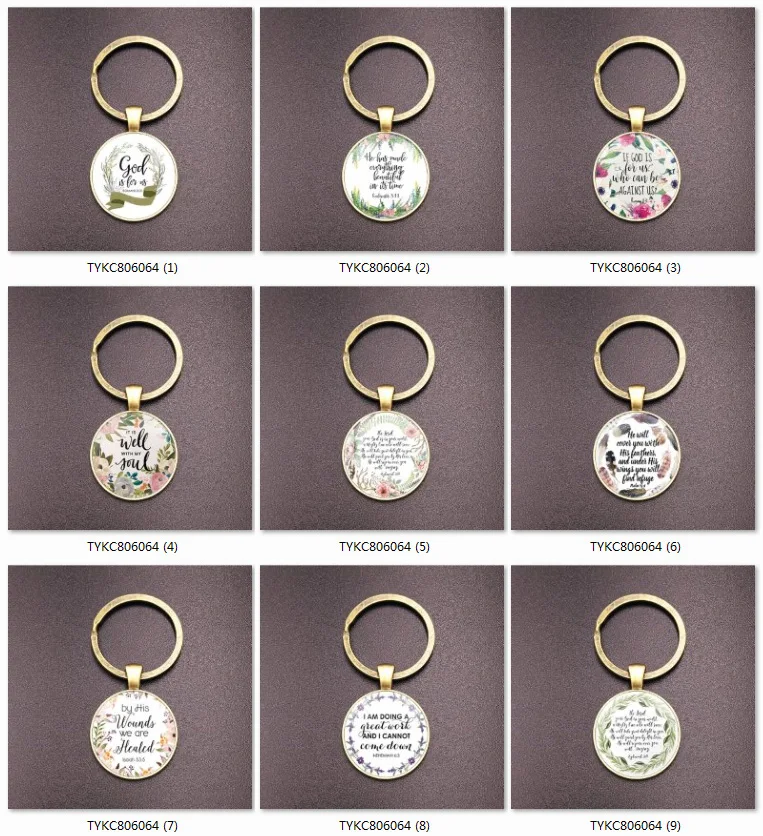 Custom Retro Cheap Christian Keychain Keyring Miniature Bible Key Chain