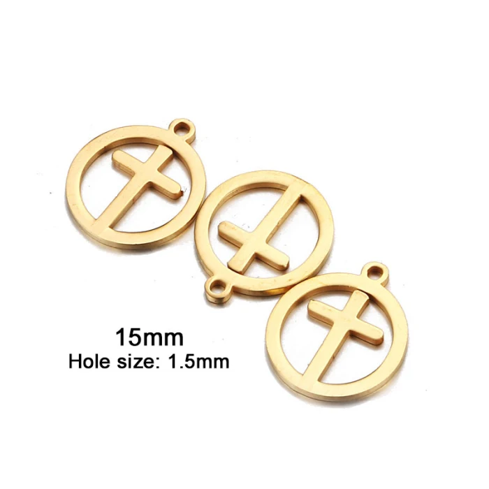 Christian Accessories Round Cross Shape Cheap Wholesale Stainless Steel