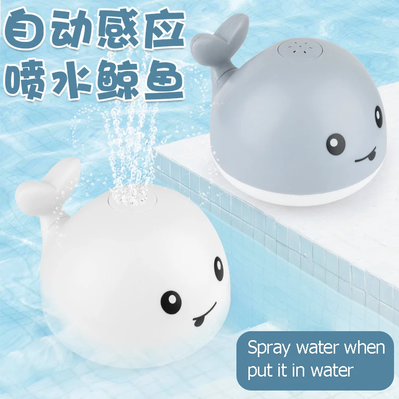 Baby-Bad-Spielzeug Automatische Wal Induction Sprinkler mit LED-Licht Wasser Float Spielzeug Spray Badewanne Spielzeug für Kleinkinder Bathtime 