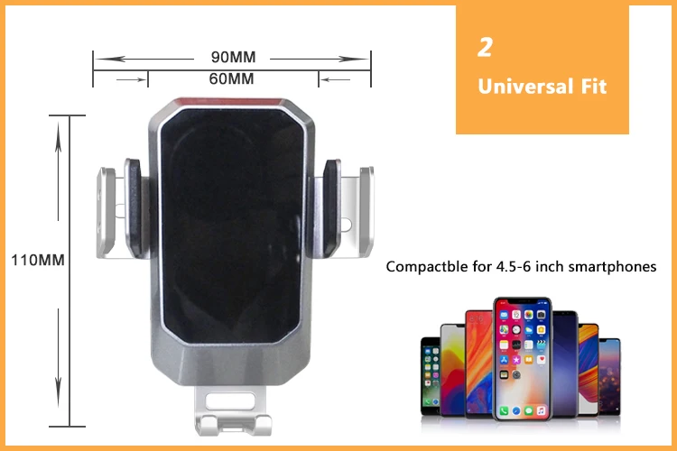 universal qi fast auto charging mini cellphone stand custom smart mobile phone holder wireless charger