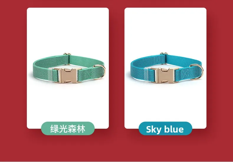 Glow Castle Solid Reflective Eco-friendly Nylon Dog Collar Luxury Metal Buckle Personalized Engraved Durable Training Leash