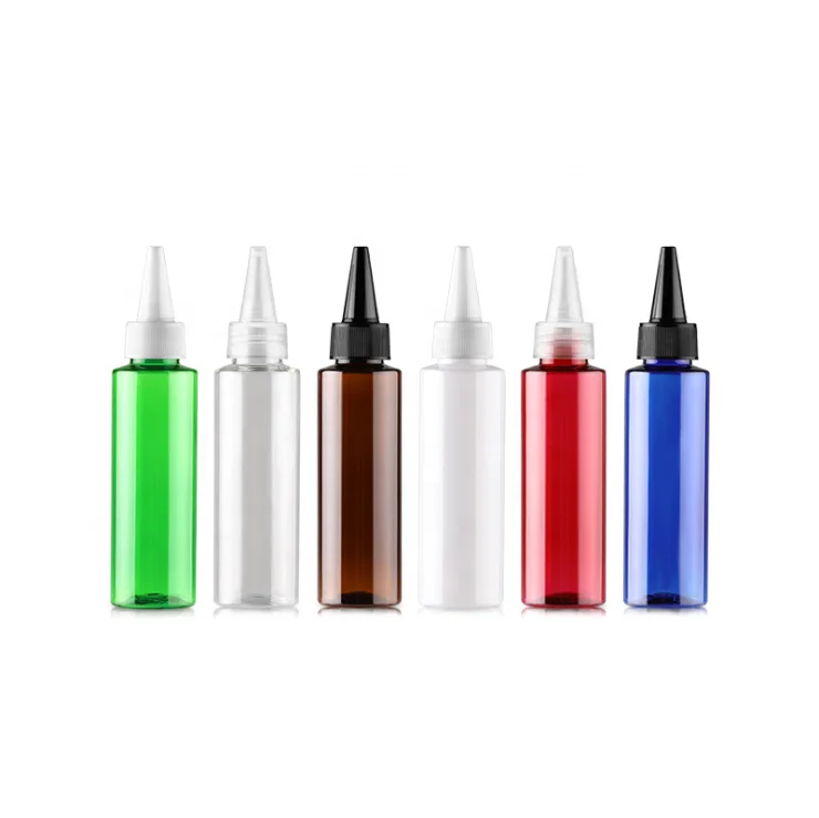 Soft Hair Oil Dye Square Shoulder Squeeze Bottle With Twist Cap 1oz 3oz