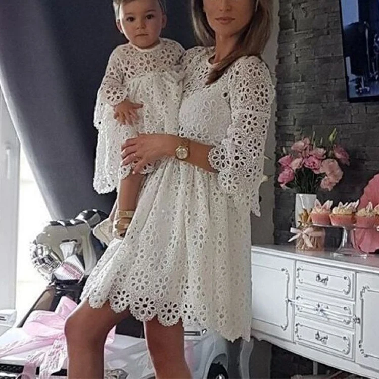 
Mother Daughter Matching Dresses Clothing Kids Mommy and Me Outfits 
